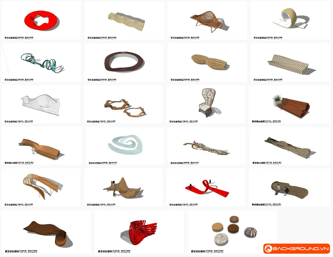 23+ Ghế ngồi kiểu dáng lạ SketchUp