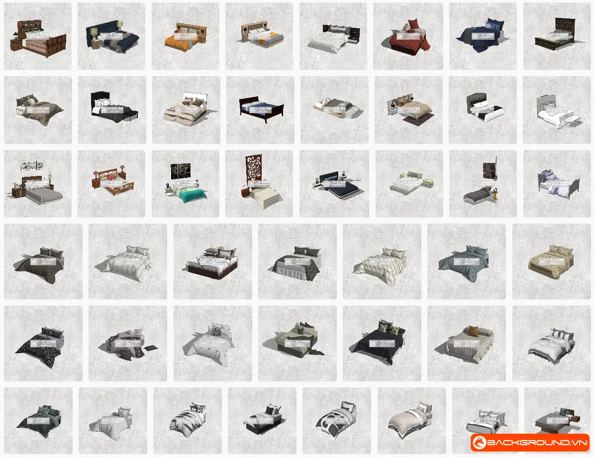 46+ Mô hình SU giường cao cấp SketchUp