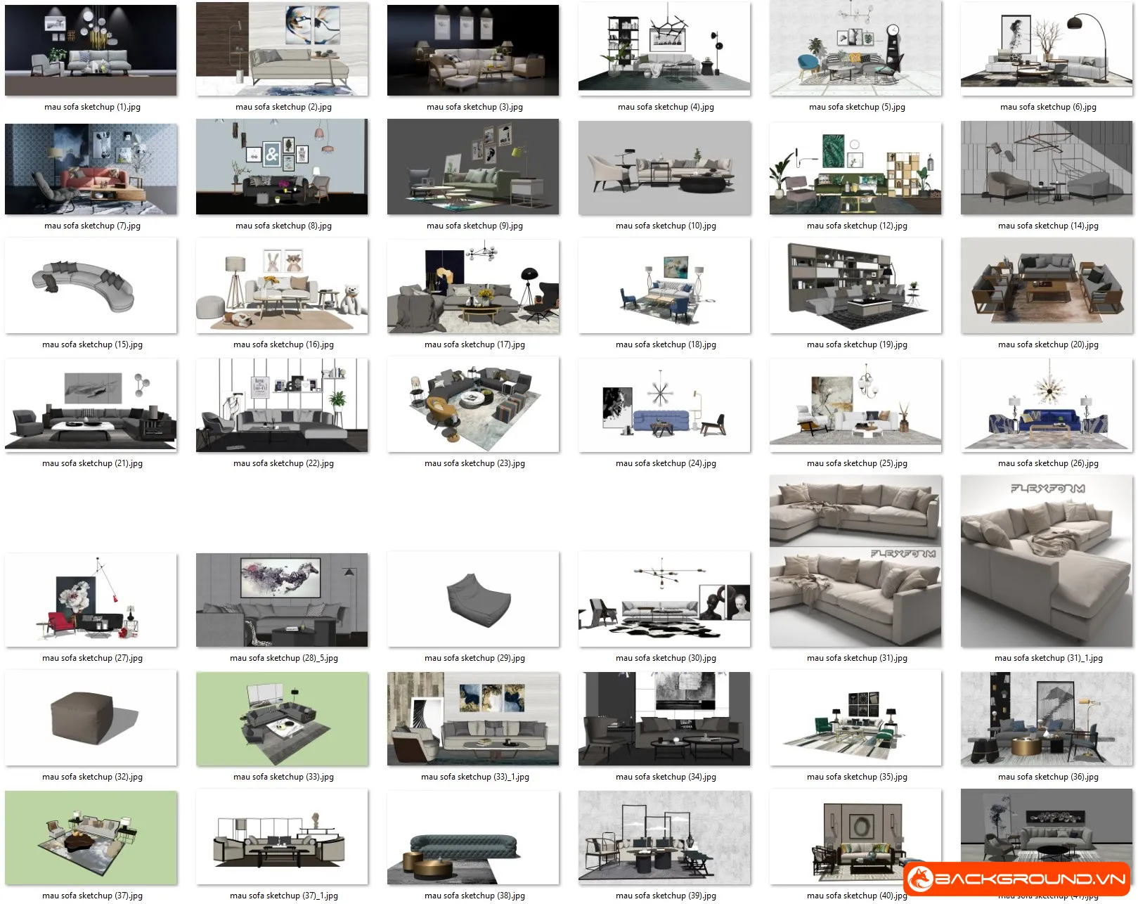 42+ Bộ mô hình SU ghế sofa