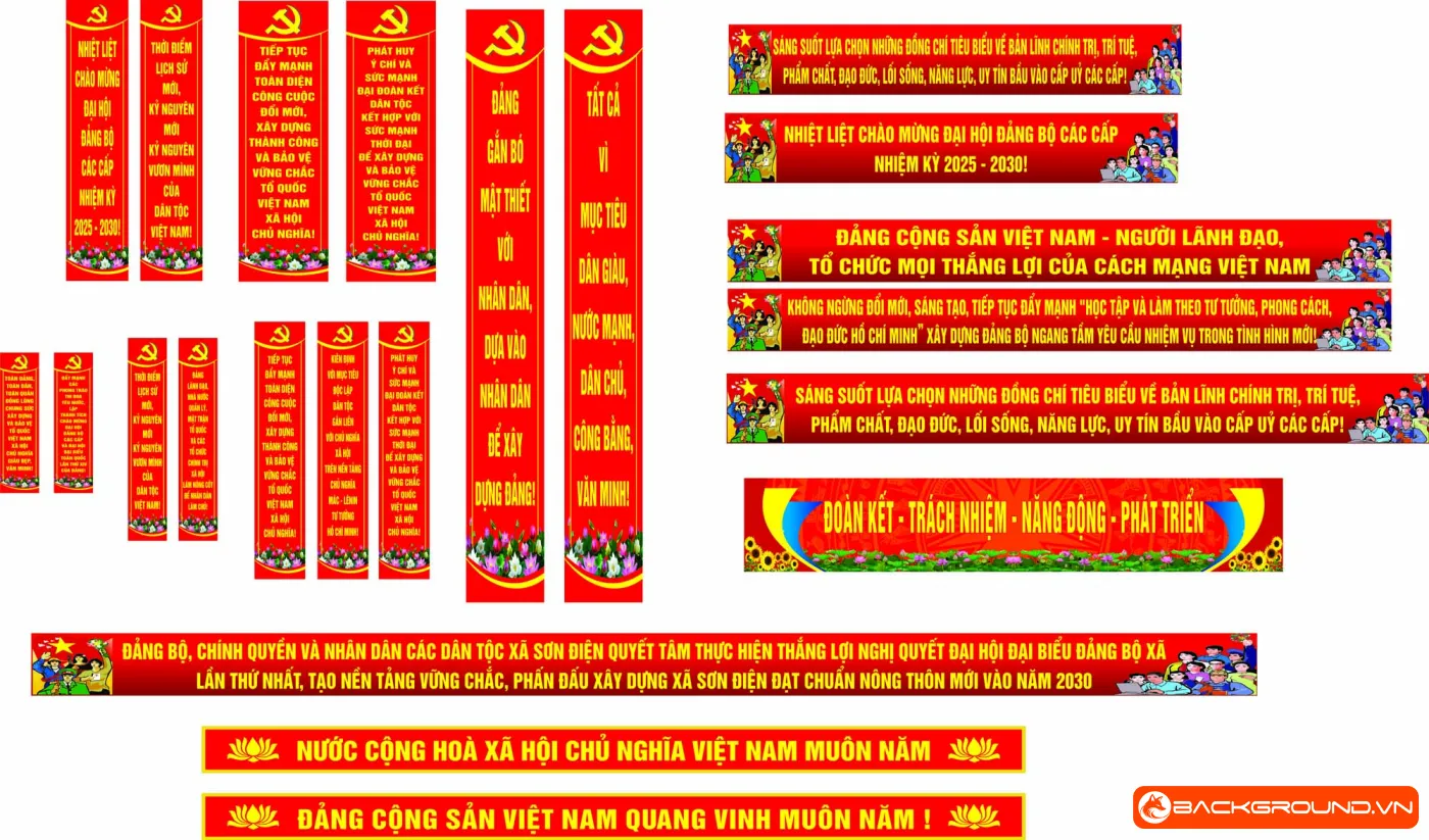Băng rôn đại hội Đảng bộ xã