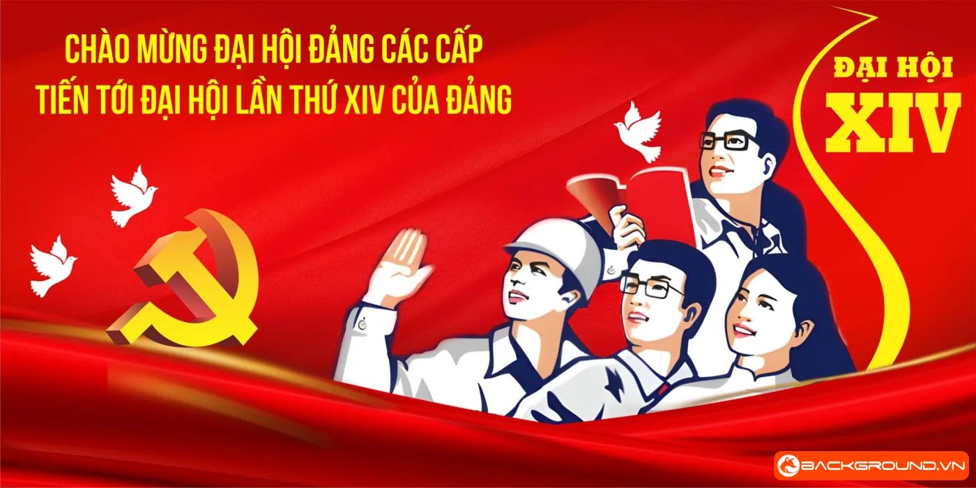 Pano chào mừng đại hội Đảng XIV