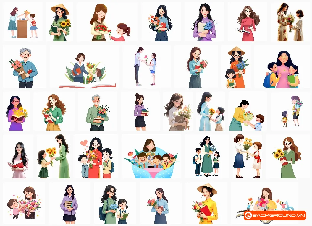 35+ Ảnh PNG Cô giáo Thầy giáo Học sinh 20-11