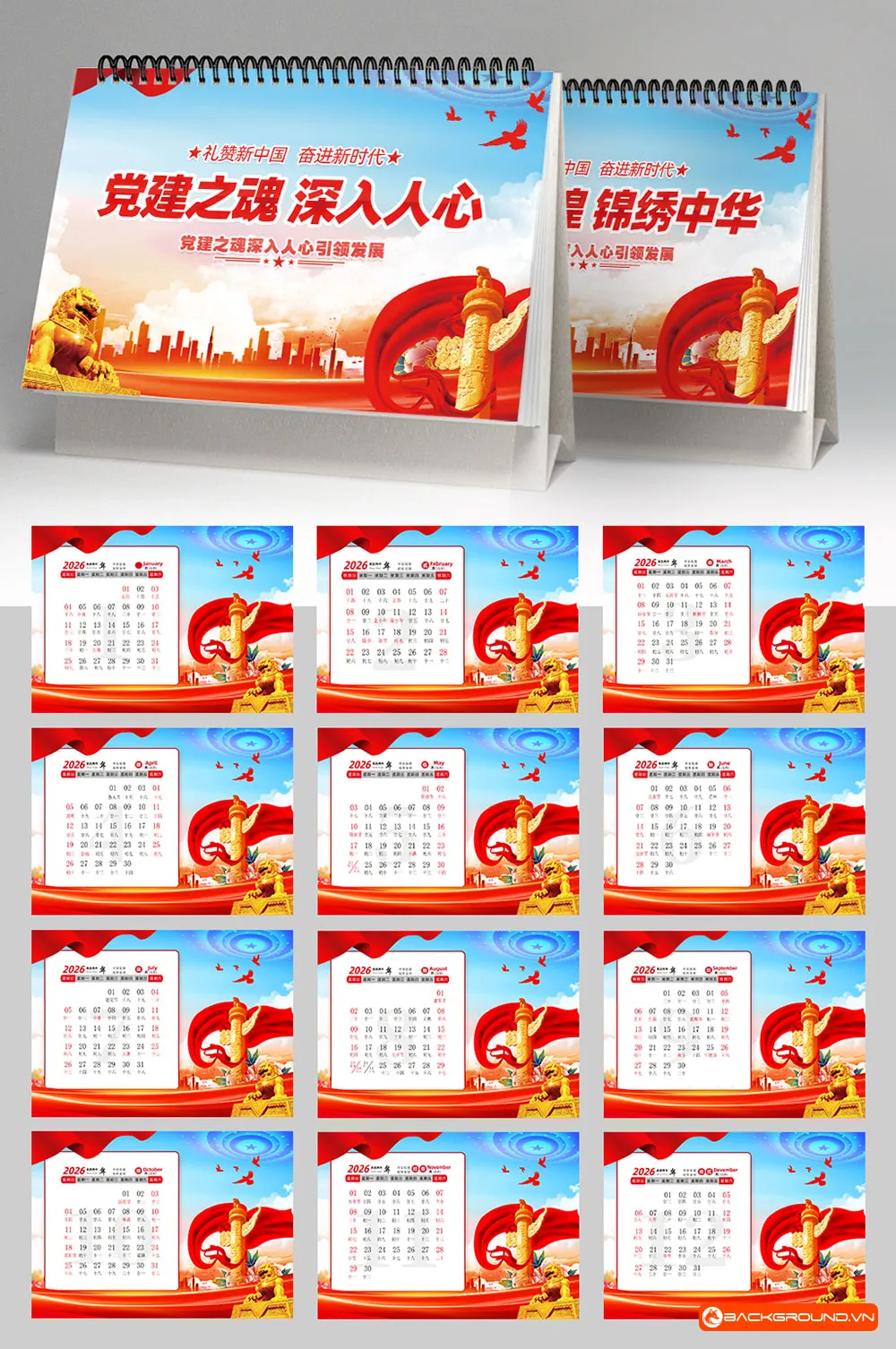 Mẫu lịch để bàn 2026 (19)