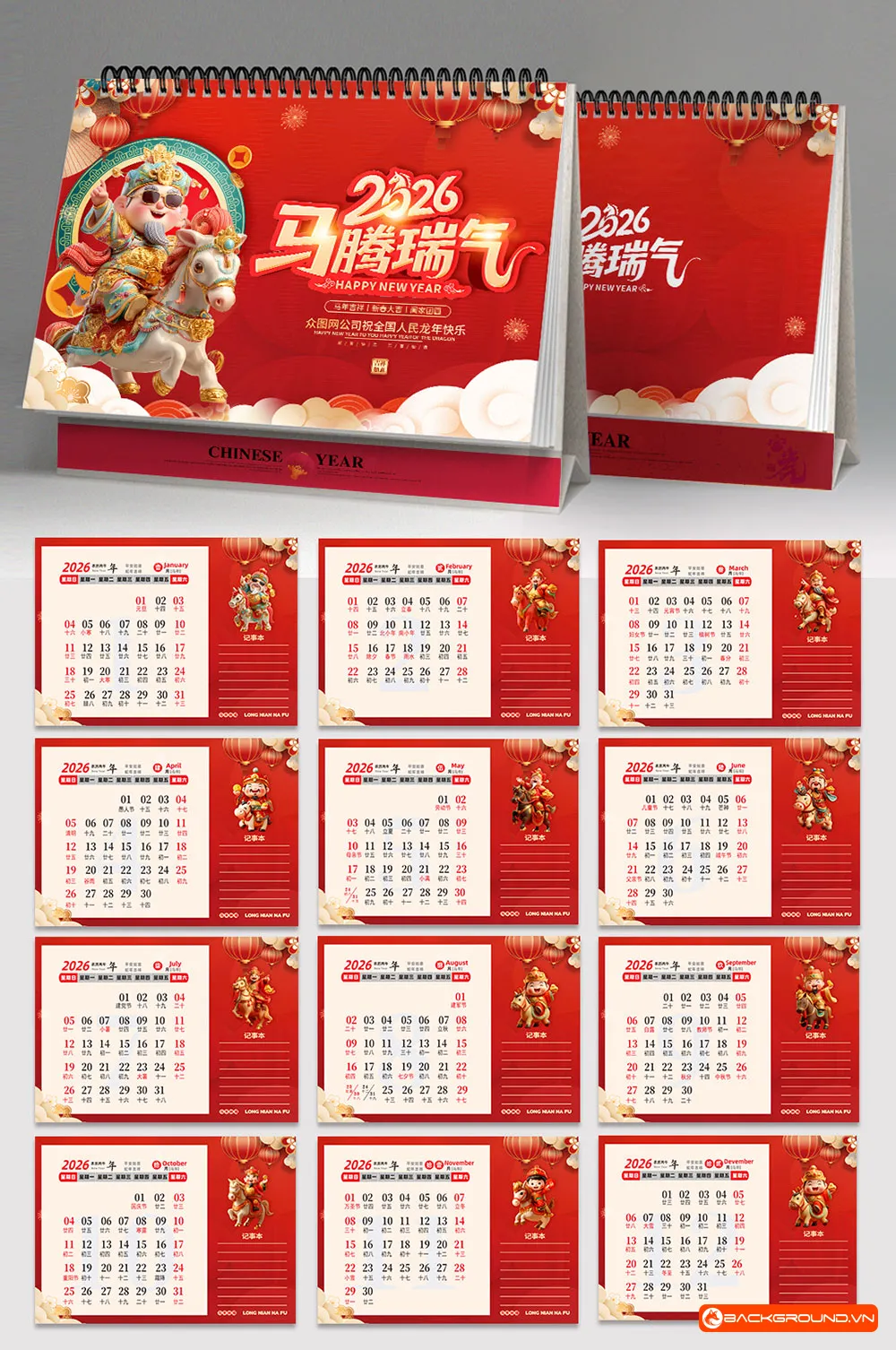 Mẫu lịch để bàn 2026 (2)