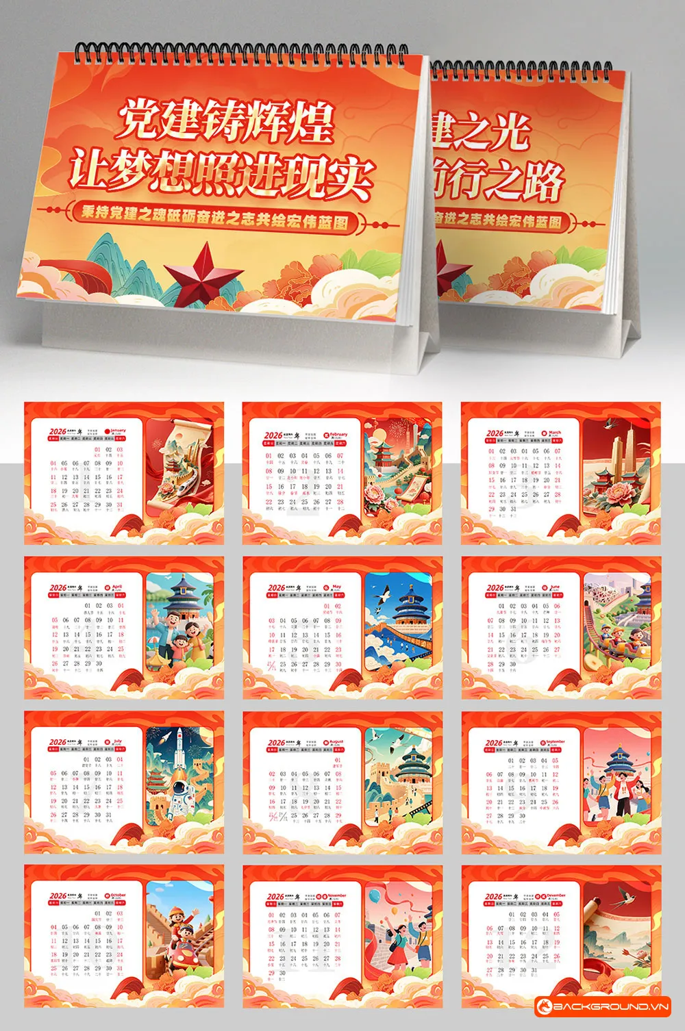 Mẫu lịch để bàn 2026 (34)