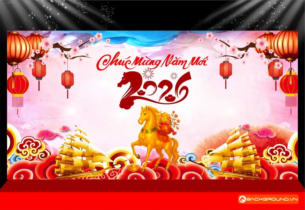 Background -  Phông nền sân khấu Tết 2026 (250)