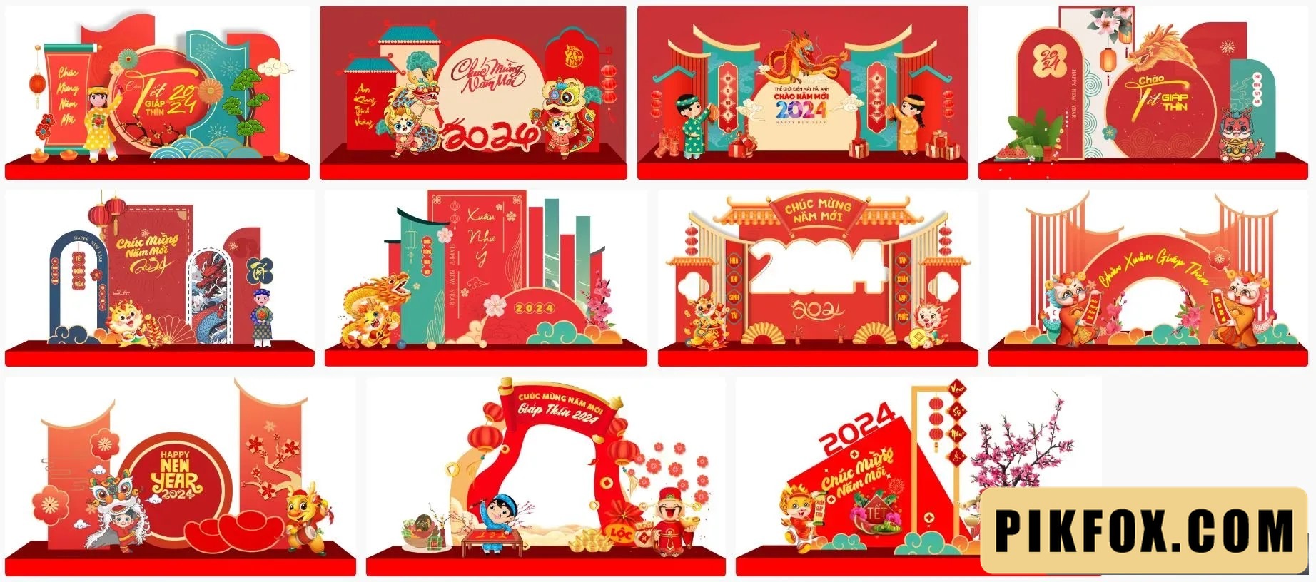 11+ Backdrop checkin Tết 2024