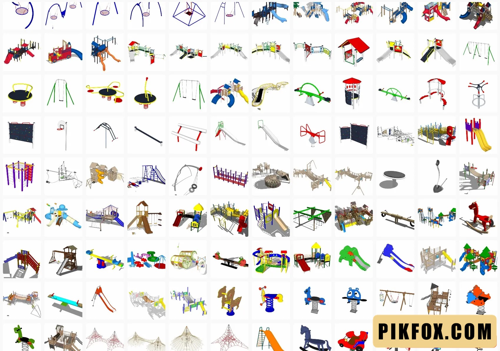 111+ Thiết bị vui chơi trẻ em SketchUp
