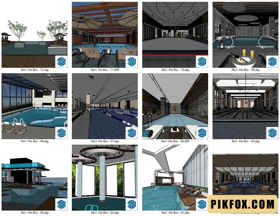 12+ Bể bơi SketchUp