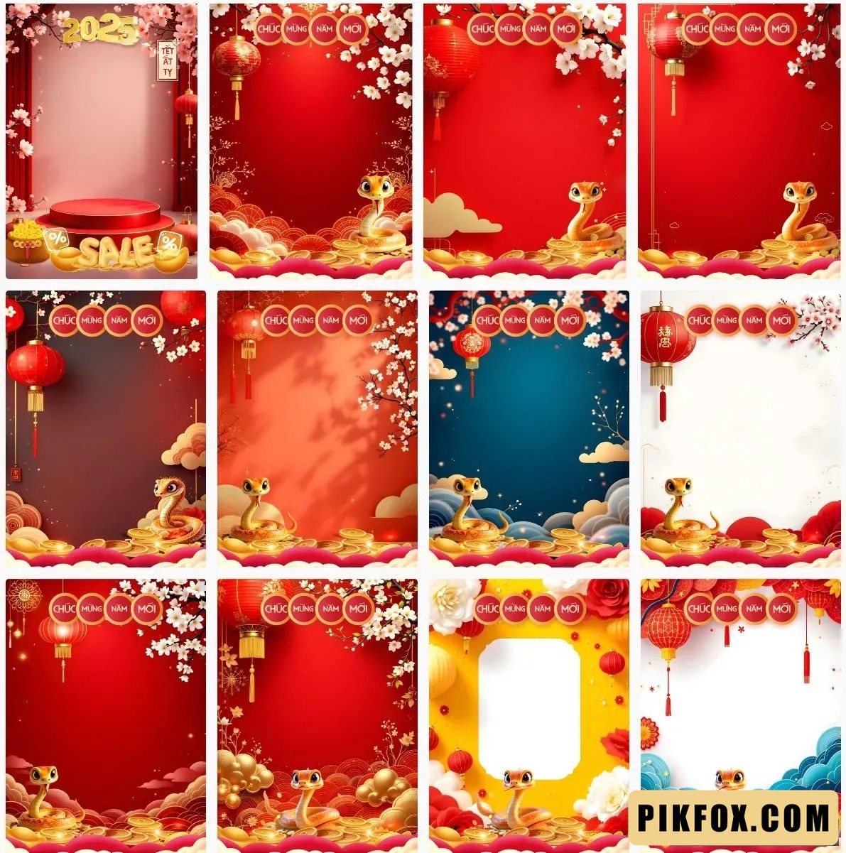 12+ Background thiết kế poster Tết 2025