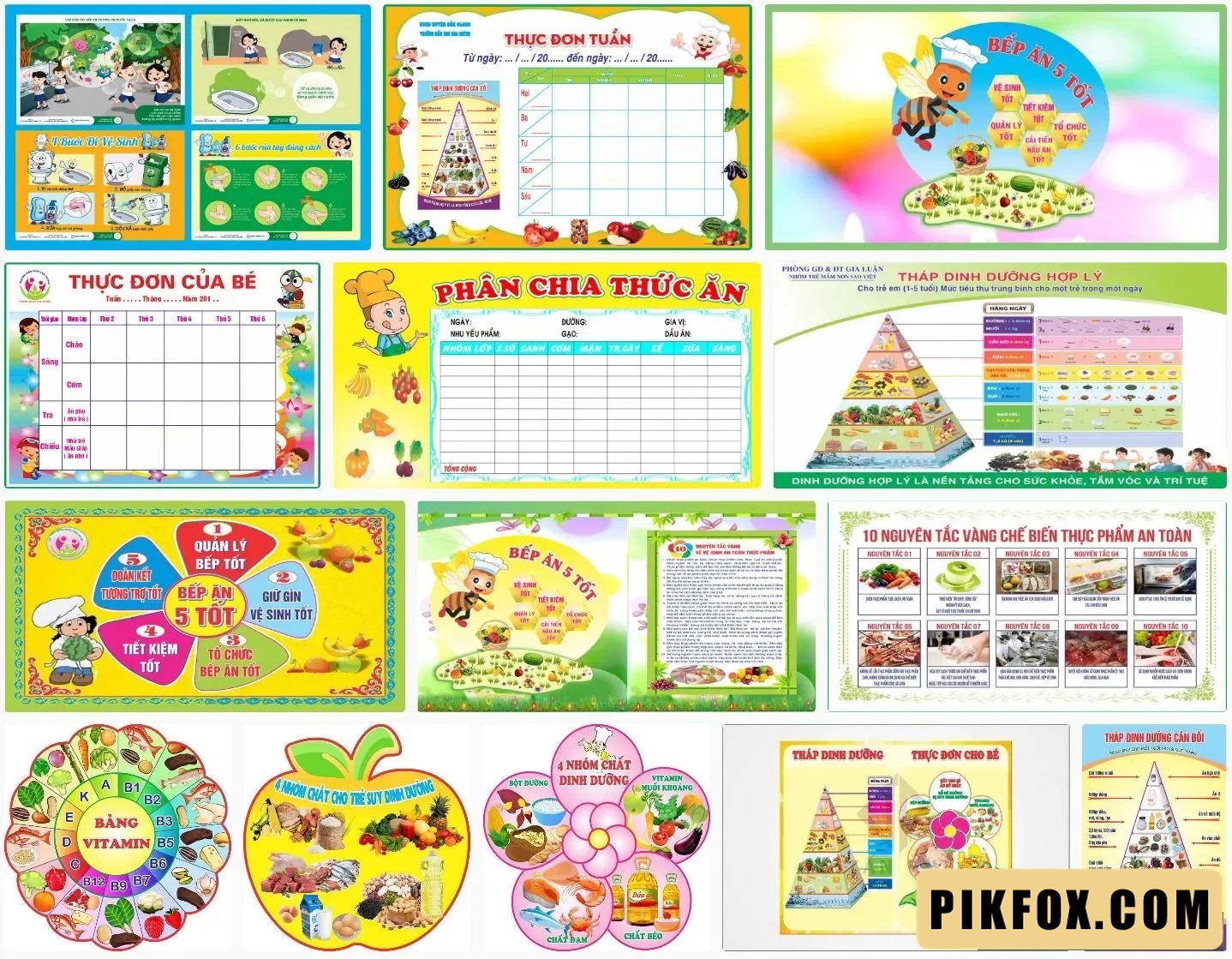 14+ Bảng định lượng thức ăn cho trẻ mầm non