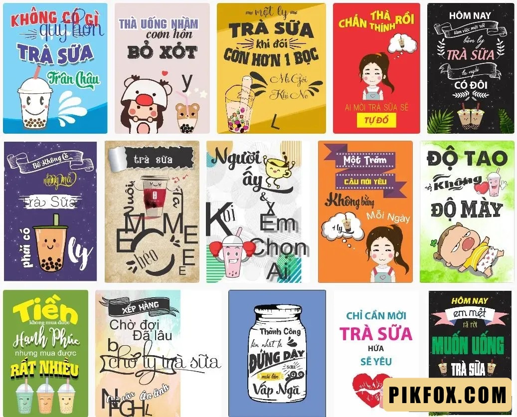 15+ Tranh quán trà sữa