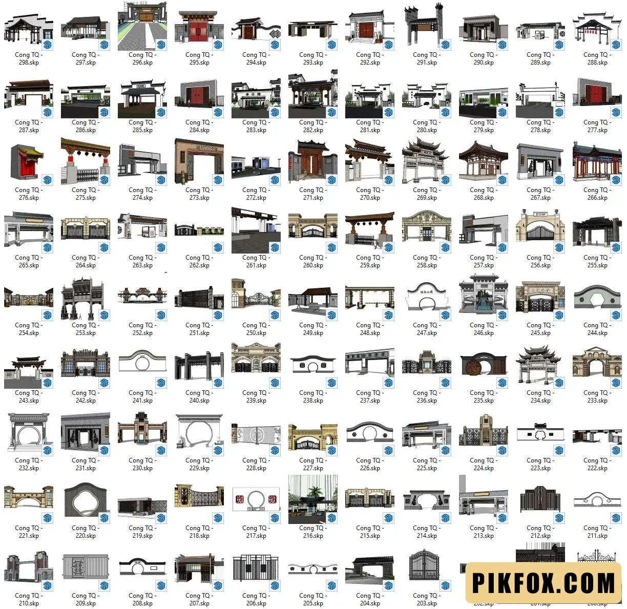 150+ Cổng Trung Quốc SketchUp