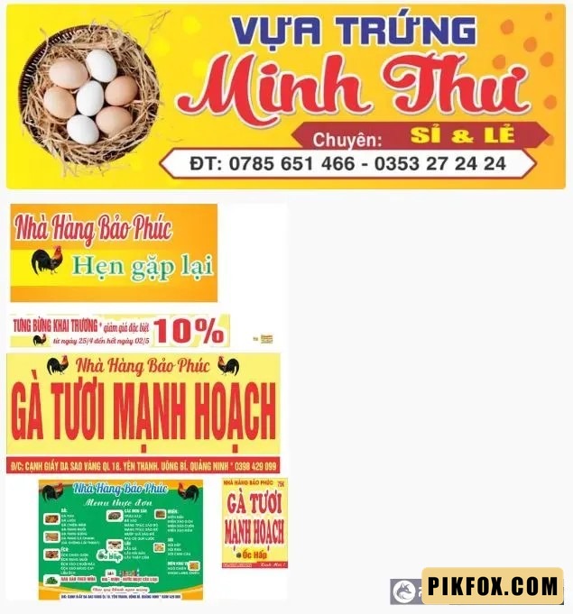 2+ Biển quảng cáo bán gà