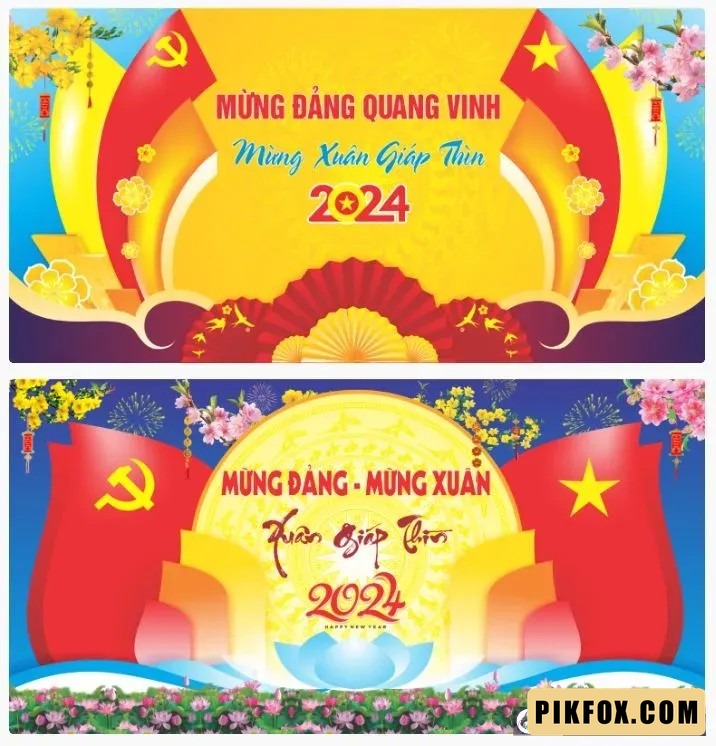 2+ Phông nền sân khấu mừng Đảng mừng xuân