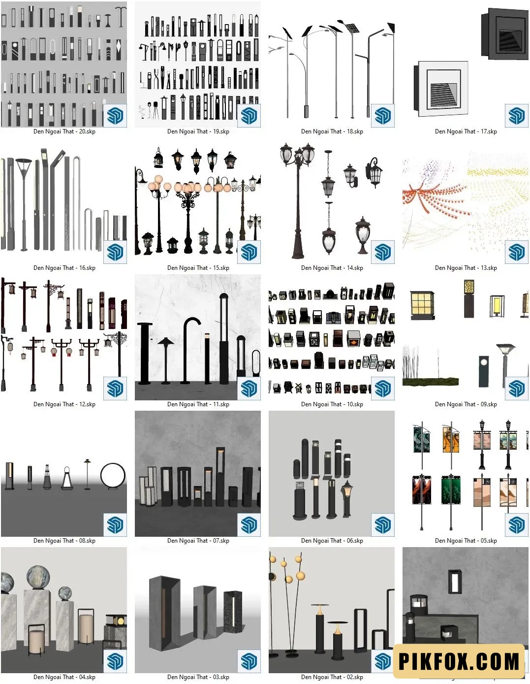 20+ Đèn ngoại thất SketchUp