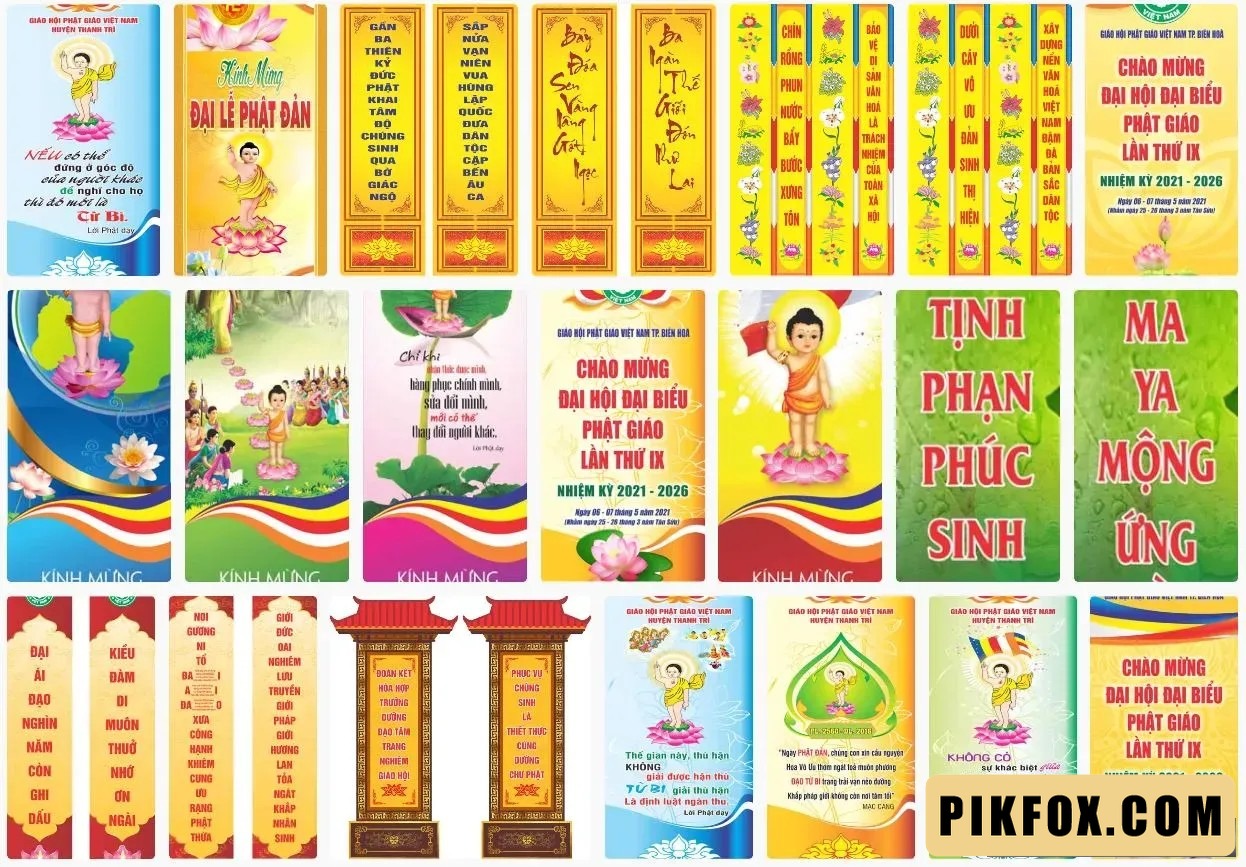 21+ Phướn treo đại lễ phật đản