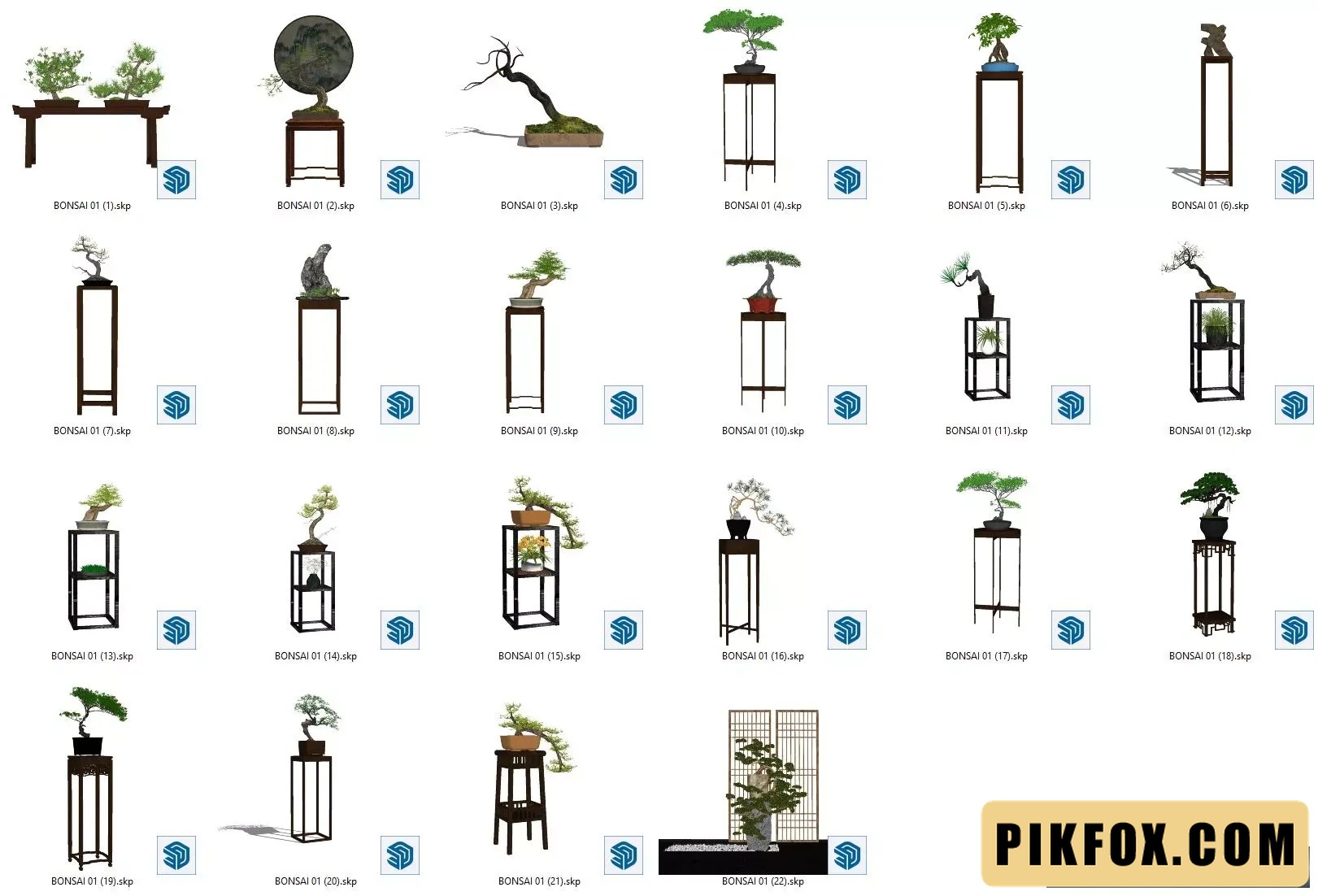 22+ Cây Bonsai SketchUp