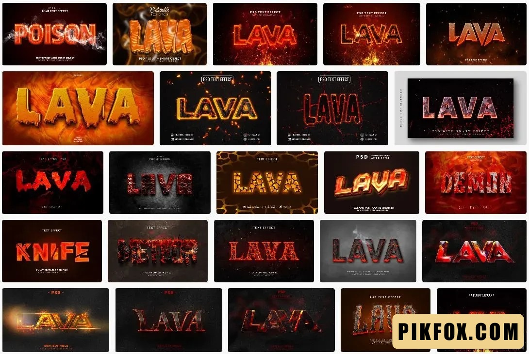 24+ Hiệu ứng chữ Lava