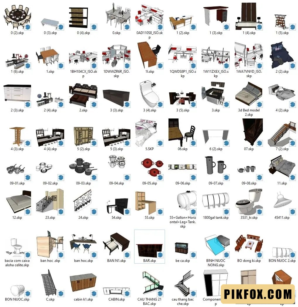 2444+ Nội thất SketchUp