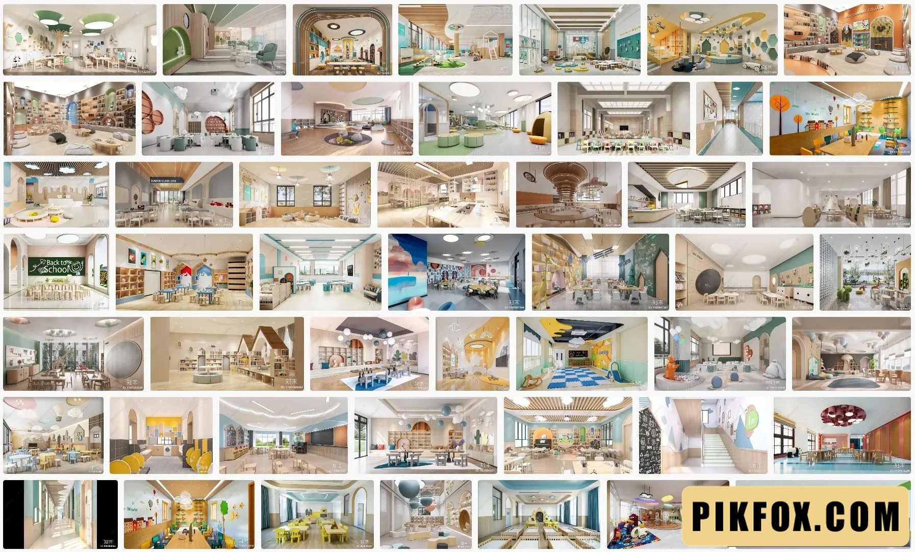 25+ Mẫu lớp học mầm non SketchUp
