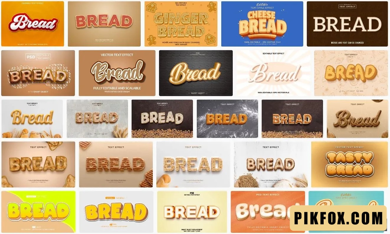 27+ Hiệu ứng chữ Bánh Mì