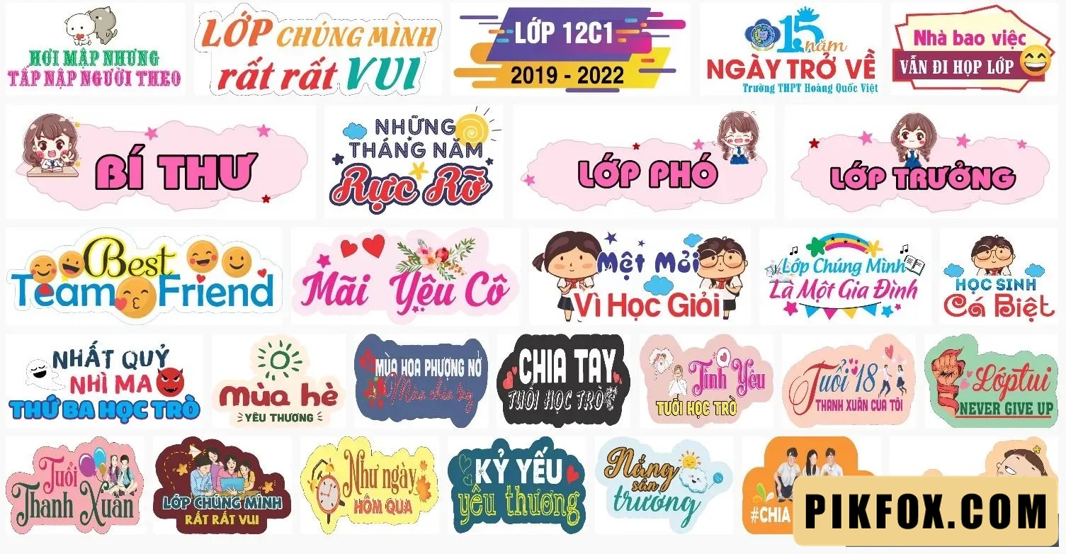28+ Mẫu hashtag cầm tay họp lớp