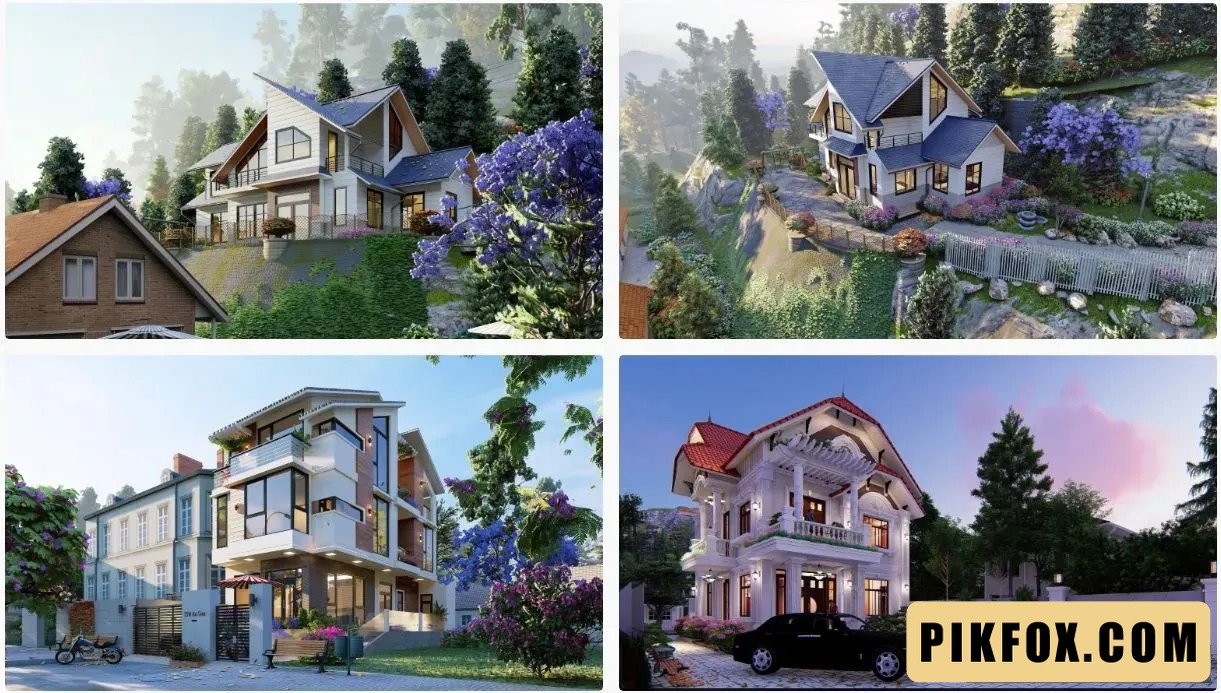 3+ Biệt thự sân vườn SketchUp