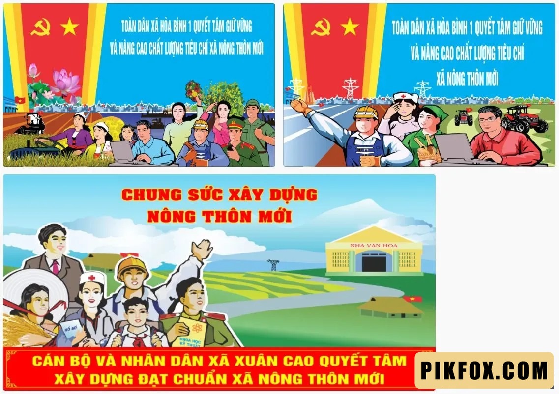 3+ file corel pano nông thôn mới vector