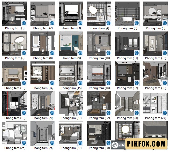 30+ Phòng tắm & WC - SketchUp