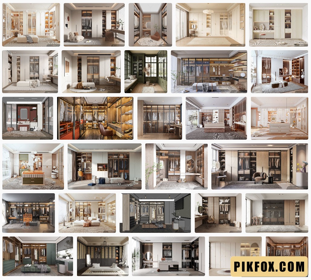 30+ Phòng thay đồ đẹp SketchUp