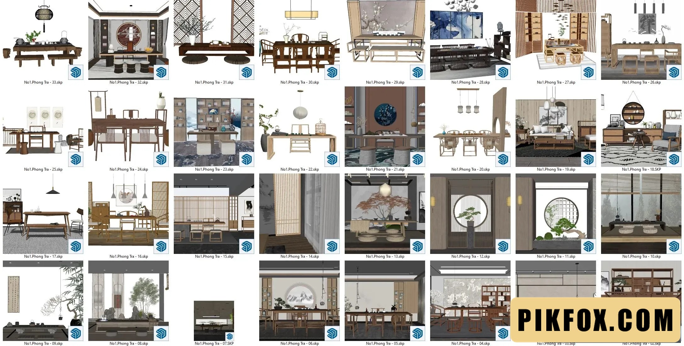 30+ Phòng trà SketchUp
