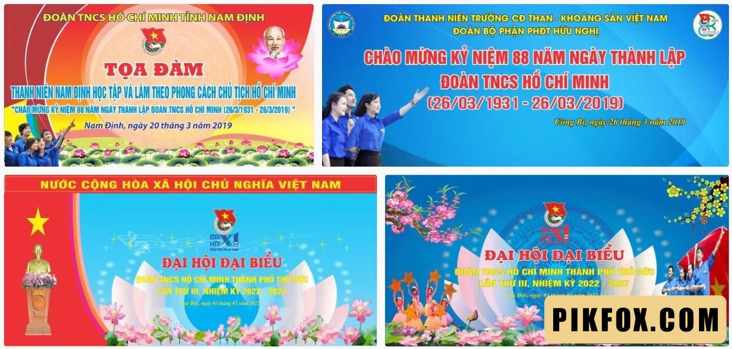 4+ Backdrop kỷ niệm ngày thành lập đoàn 26-3