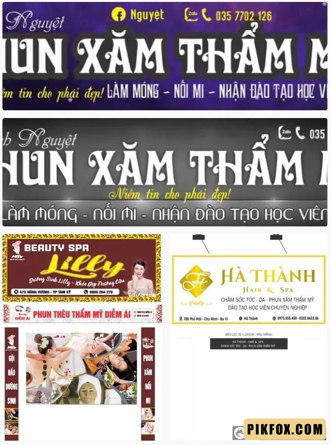 4+ Biển phun xăm thẩm mỹ