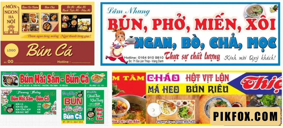 4+ Biển quảng cáo bún cá