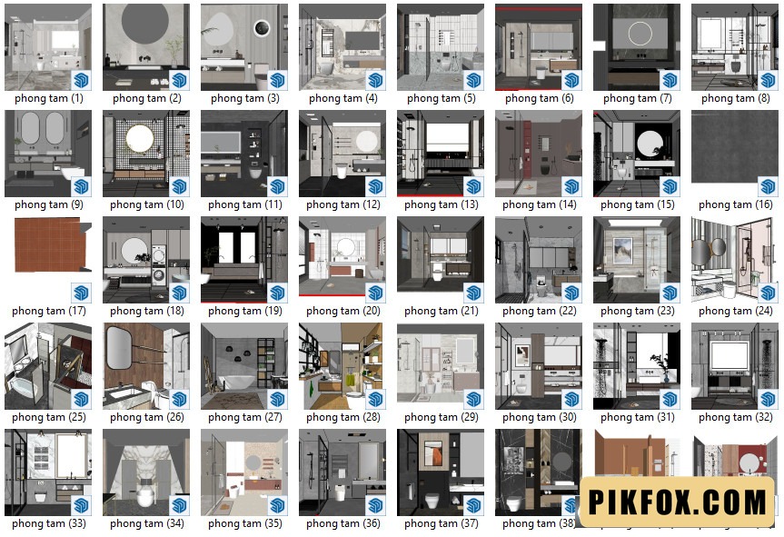 40+ Phòng tắm SketchUp