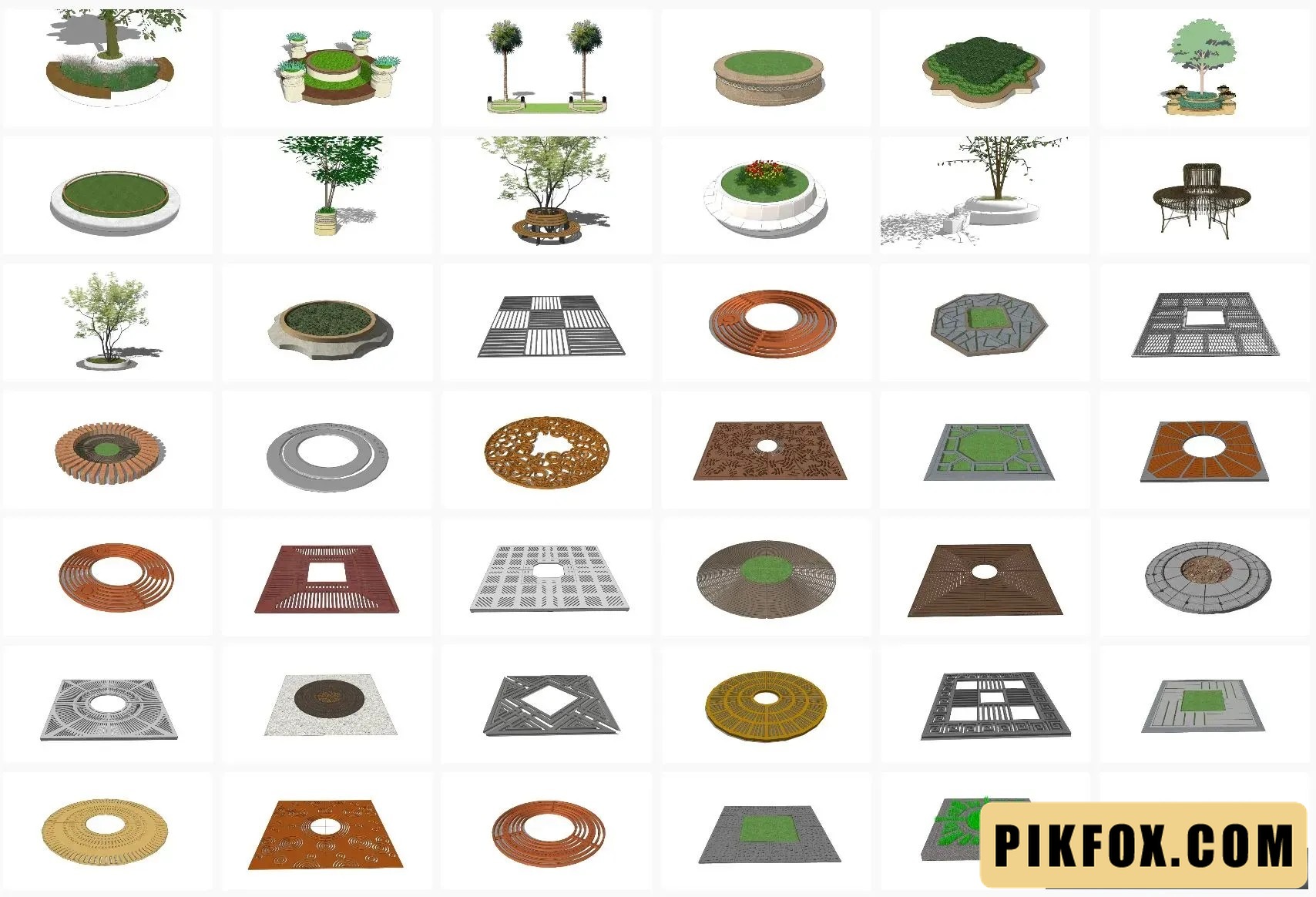 44+ Bồn cây sketchup