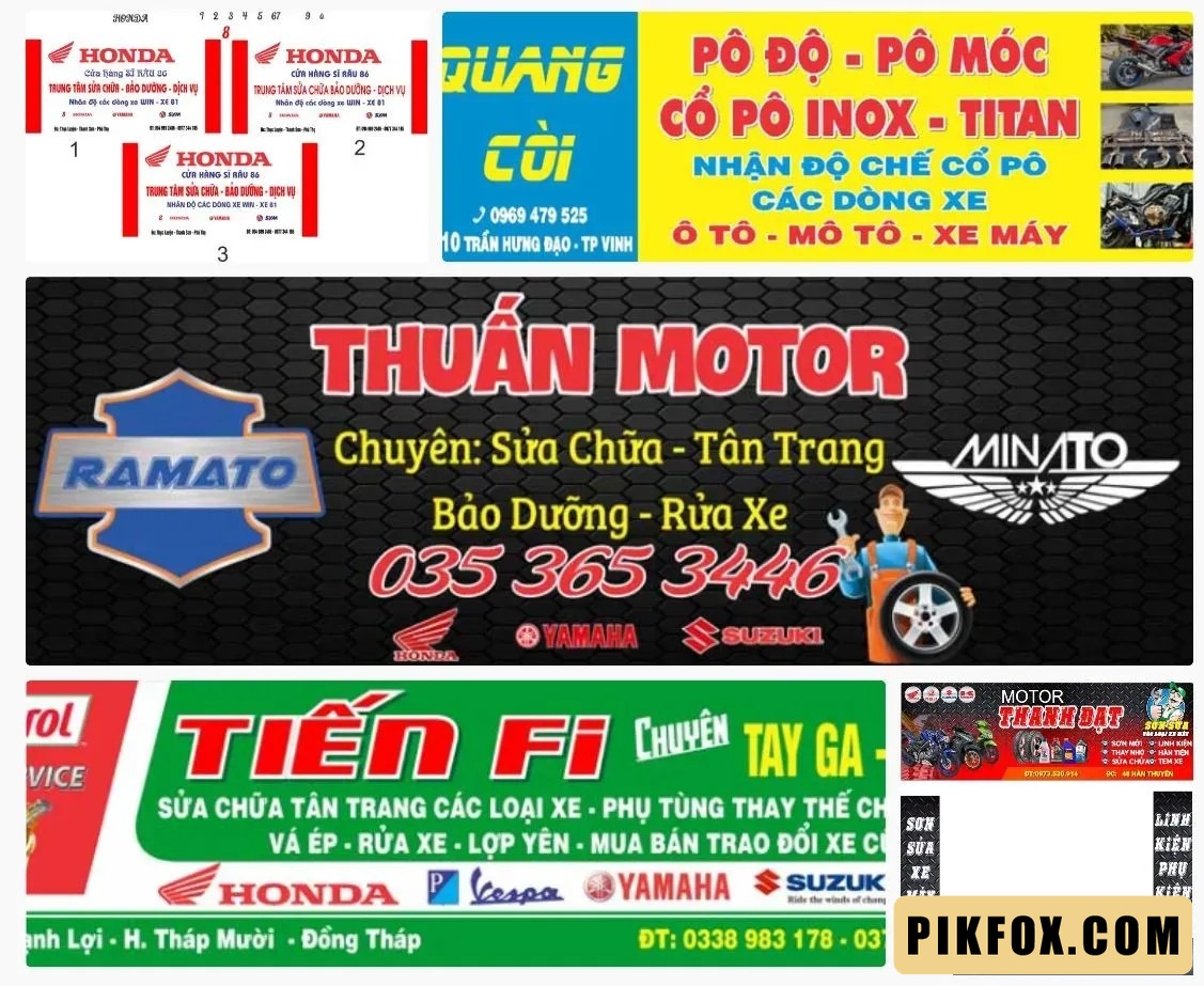 5+ biển quảng cáo mẫu bảng hiệu sửa xe máy