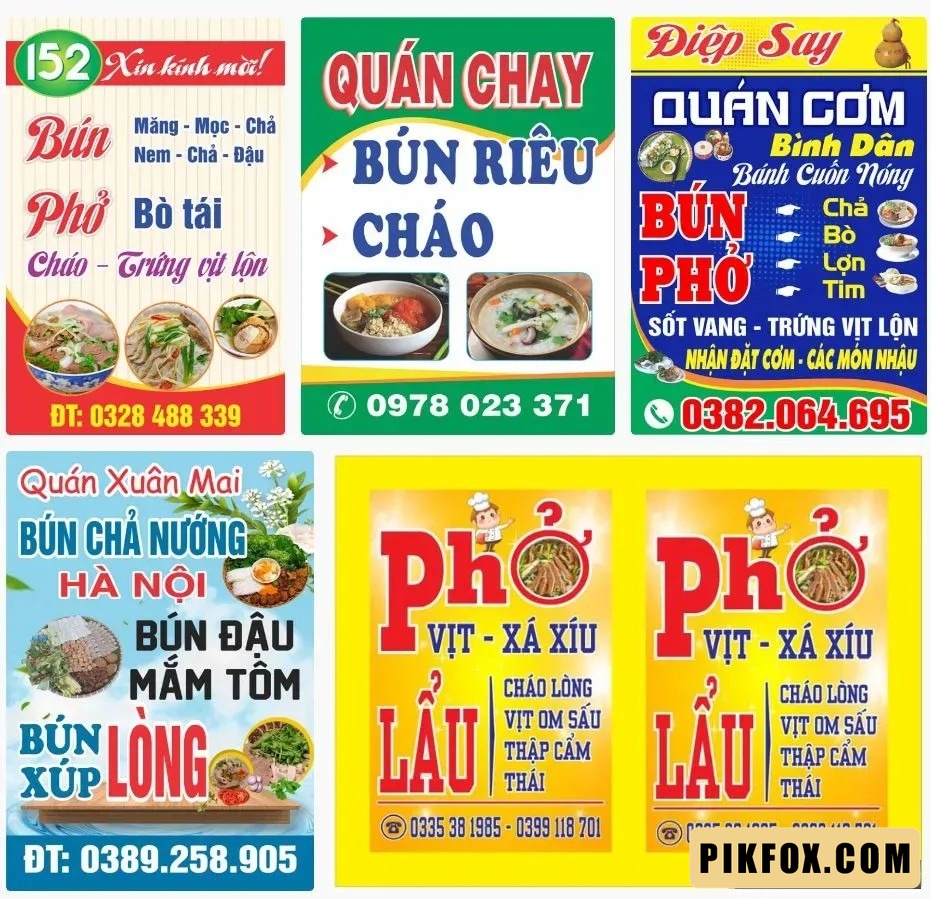5+ Biển vẫy bún phở