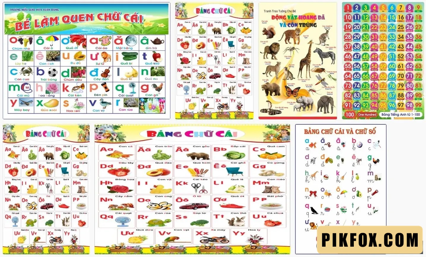 6+ Bảng chữ cái mầm non