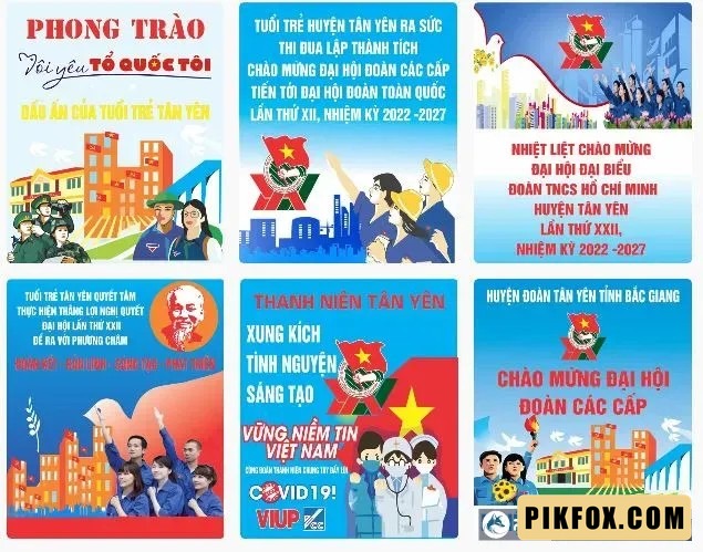 6+ Pano treo ngày thành lập đoàn TNCS Hồ Chí Minh 26-3