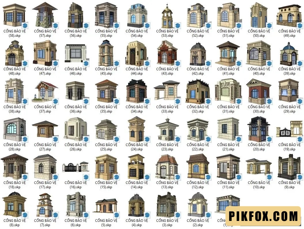 60+ Chòi bảo vệ SketchUp