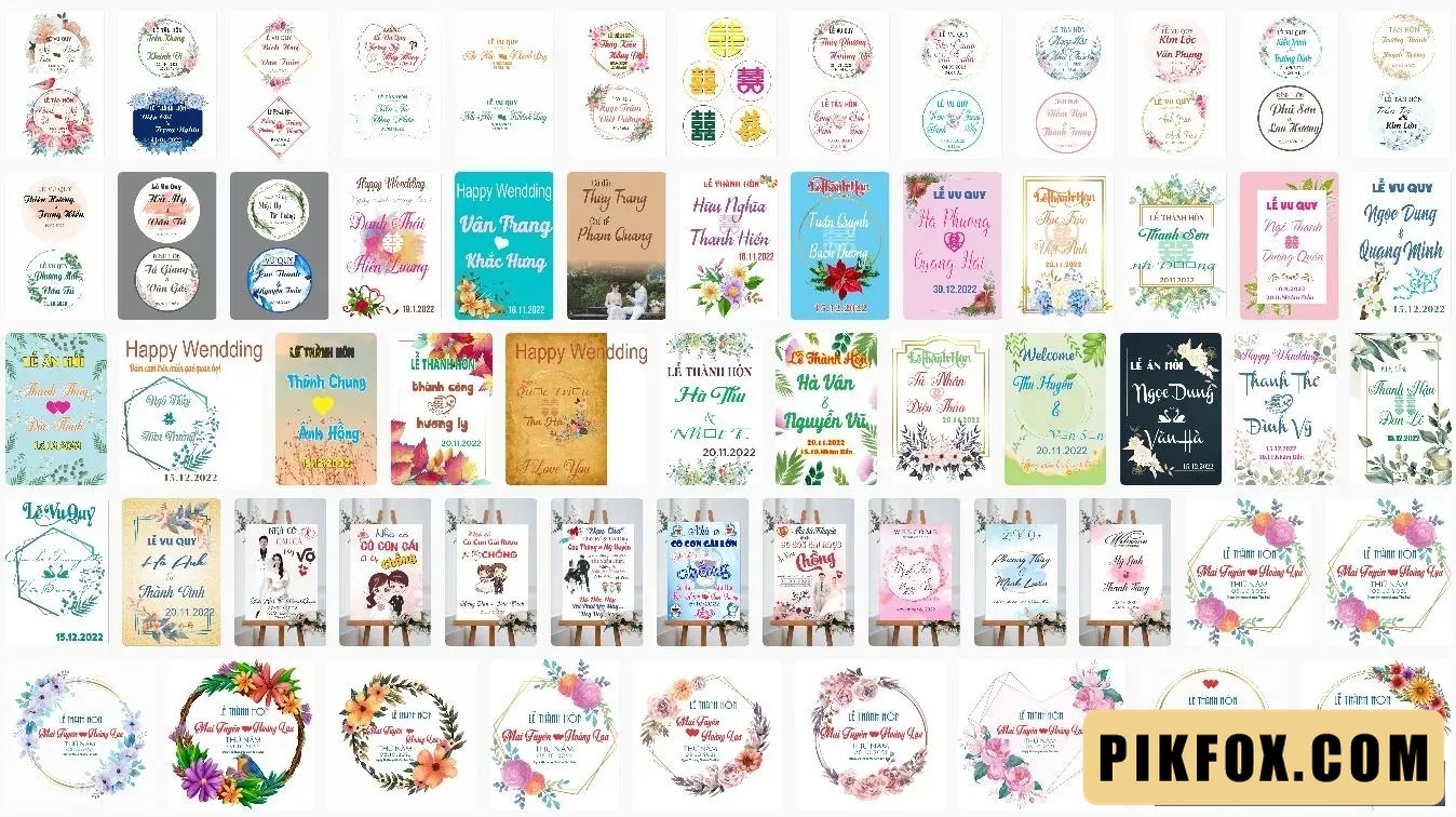 60+ Mẫu bảng tên đám cưới