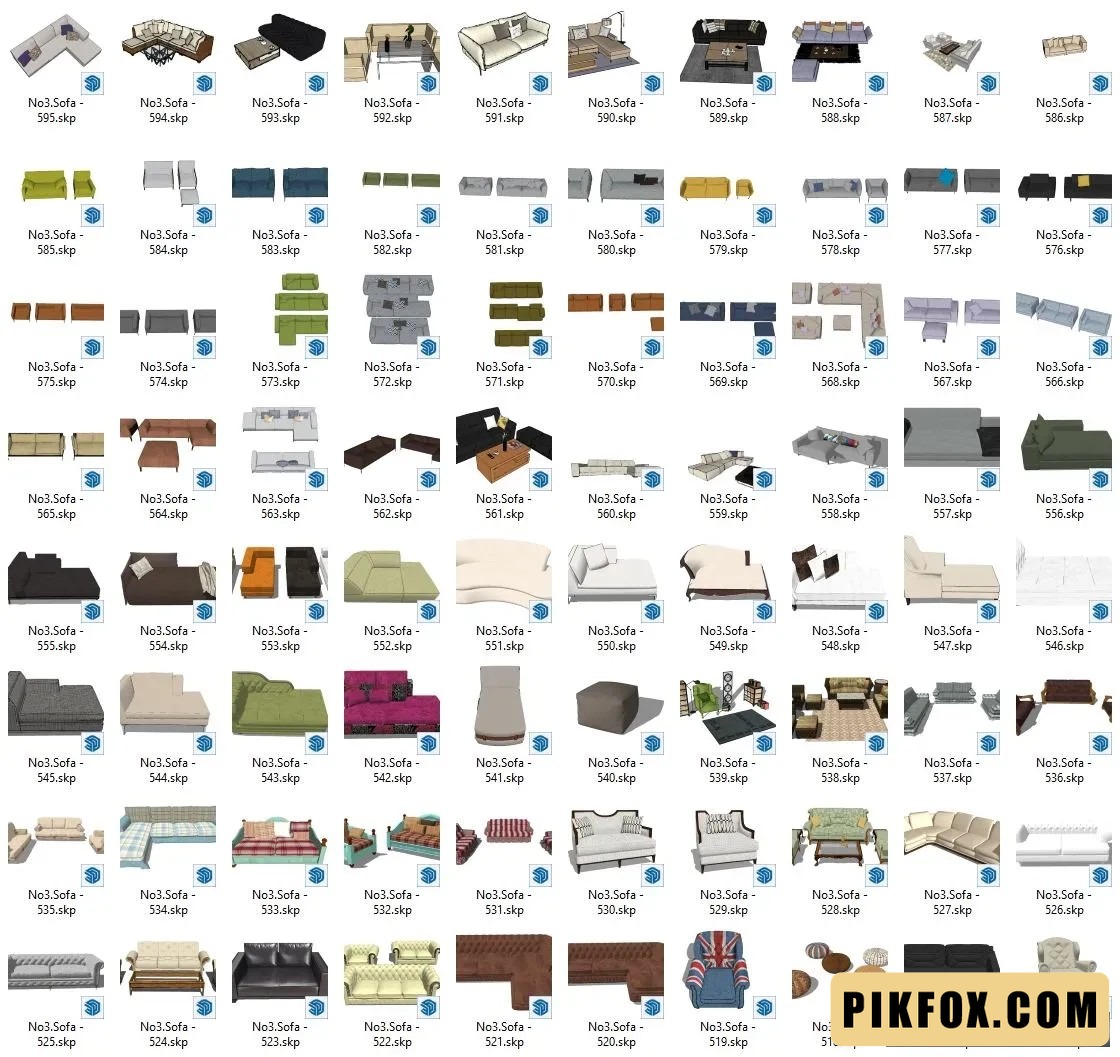 600+ Ghế Sofa SketchUp