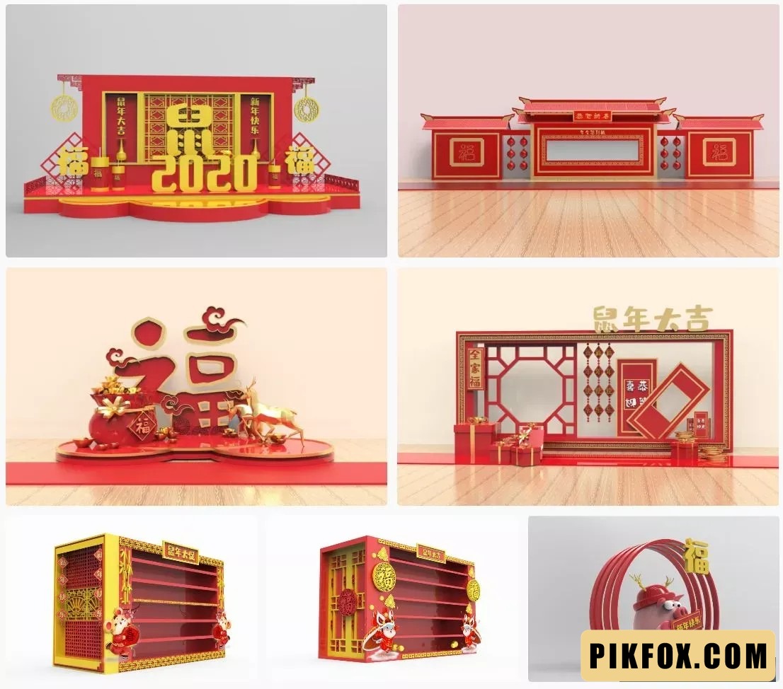 7+ Decor trang trí Tết Sketchup