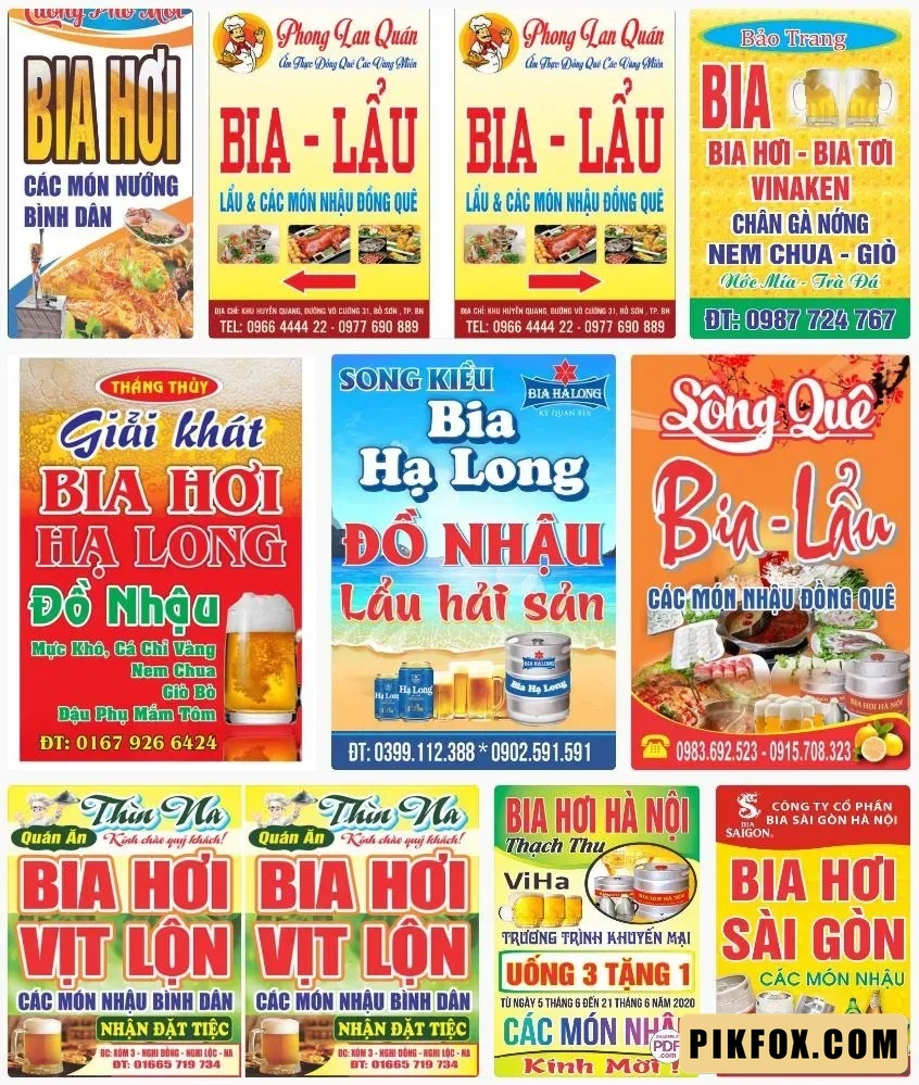 8+ Biển vẫy quán bia