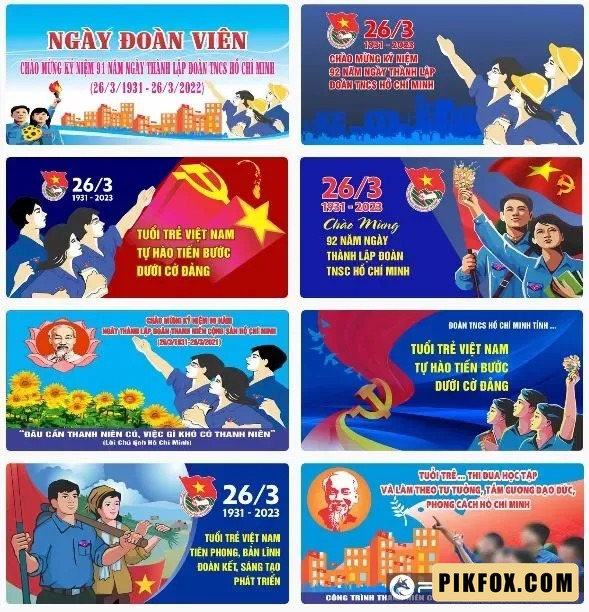 8+ Pano cổ động ngày thành lập đoàn 26-3