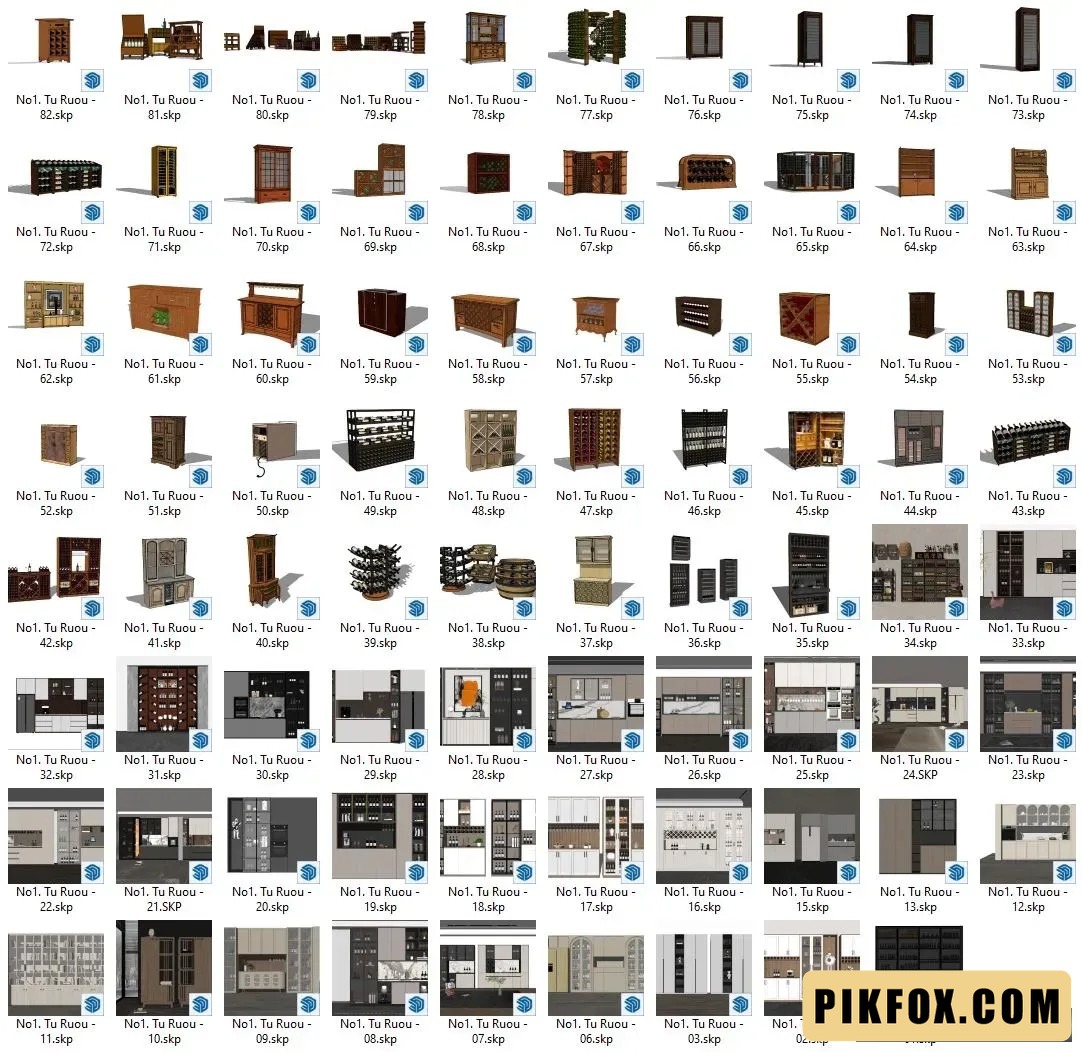82+ Tủ rượu SketchUp