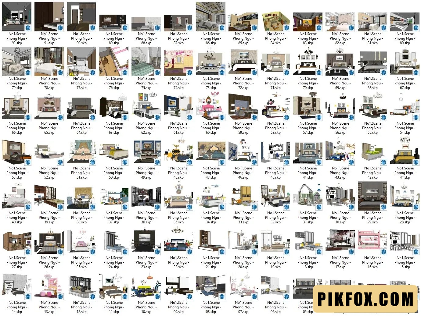 90+ Phòng ngủ sketchup