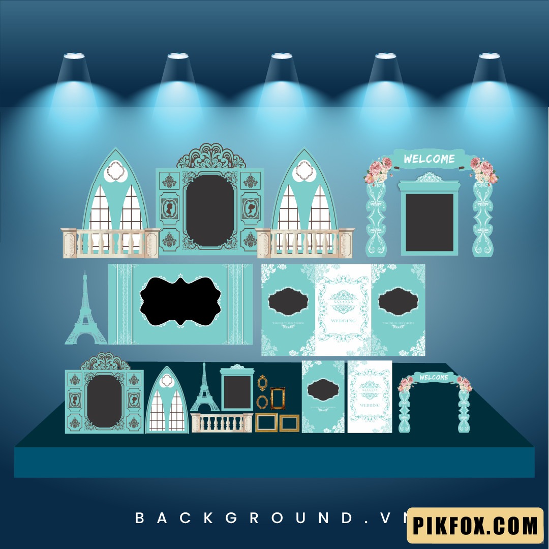 Backdrop cưới mang hơi hướng Paris cổ điển (102)